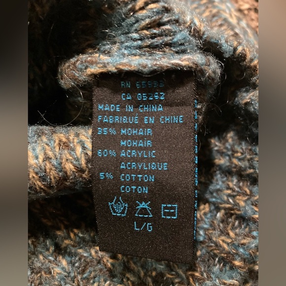 💙💚 Pretty POINT ZERO Turquoise Teal Multi Turtleneck Pullover Sweater - Picture 7 of 14
